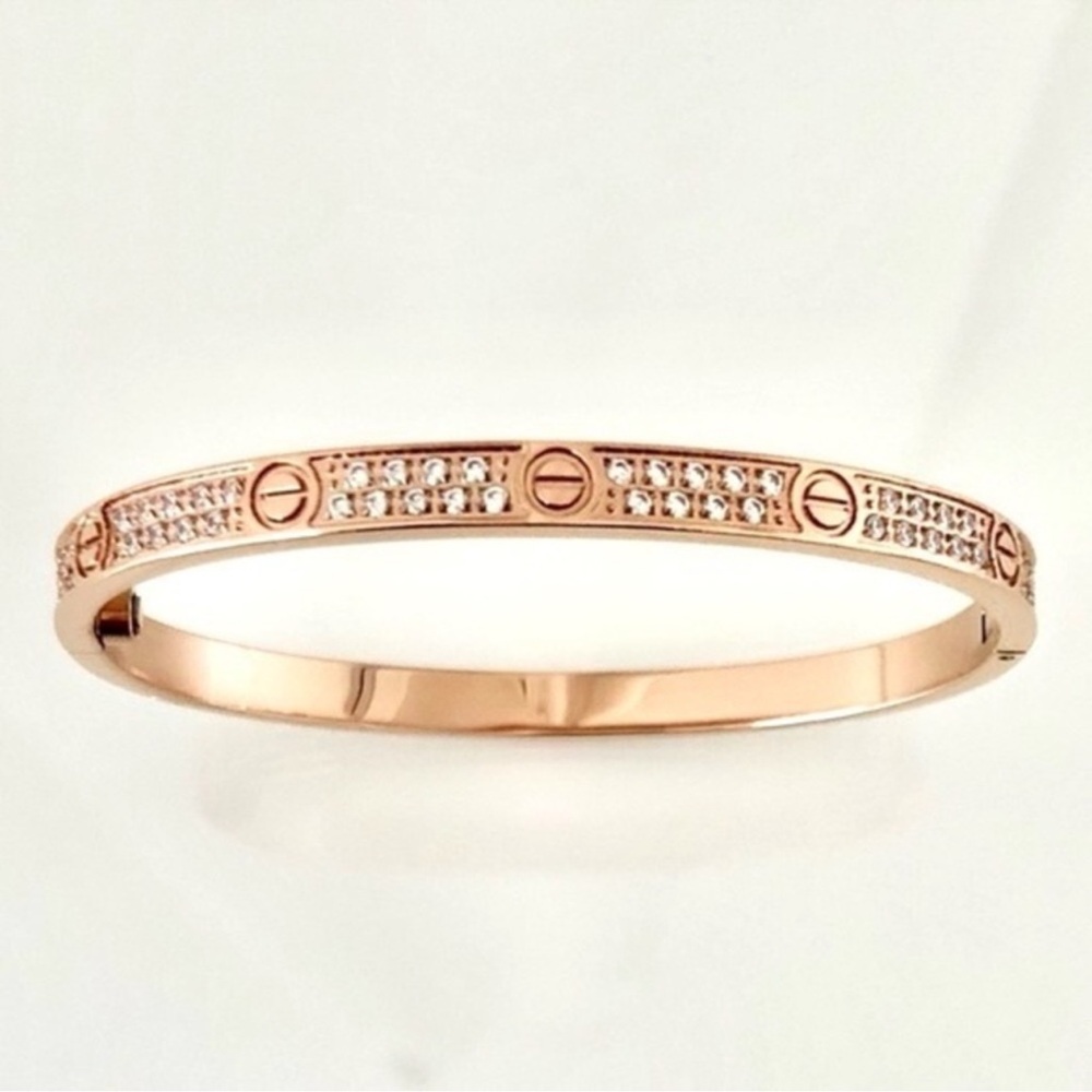 Rose Gold Pavé Screw Bracelet Small model